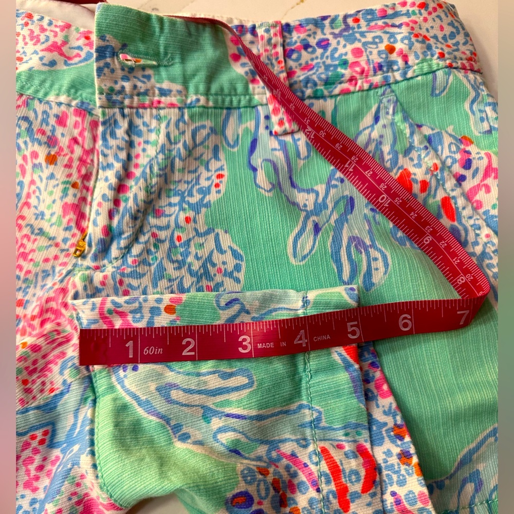 Lilly Pulitzer Callahan 5” Shorts Fansea Blue Pink Mint Coral Print Size 2 - Picture 6 of 9